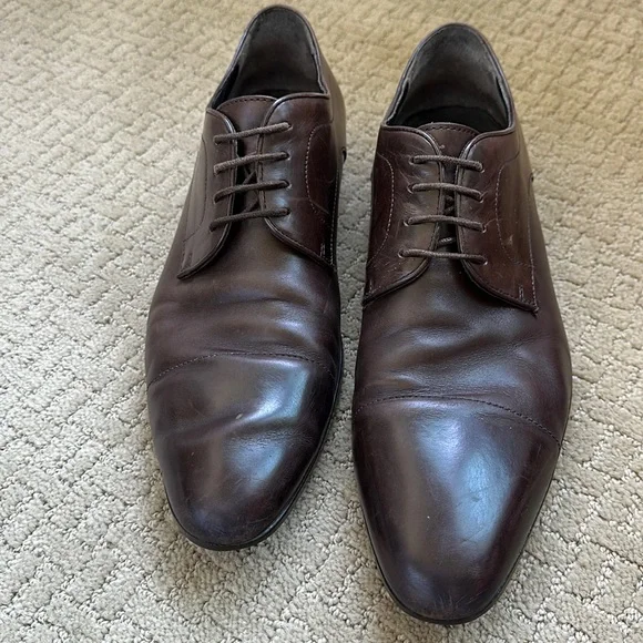 brown formal dresses for weddings BOSS Lace-up Leather Trainers Boy 35 Brown